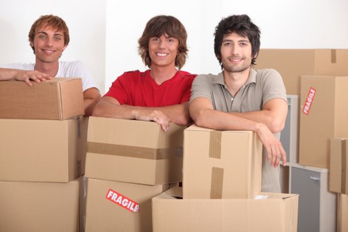Household items organized for loading during a Kingston move