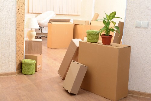 Furniture and boxes being loaded for a Kingston move